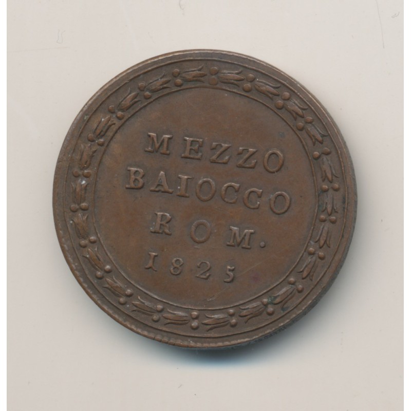 Vatican - 1/2 Baiocco 1825 - Leo XII - bronze - TTB+