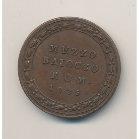 Vatican - 1/2 Baiocco 1825 - Leo XII - bronze - TTB+