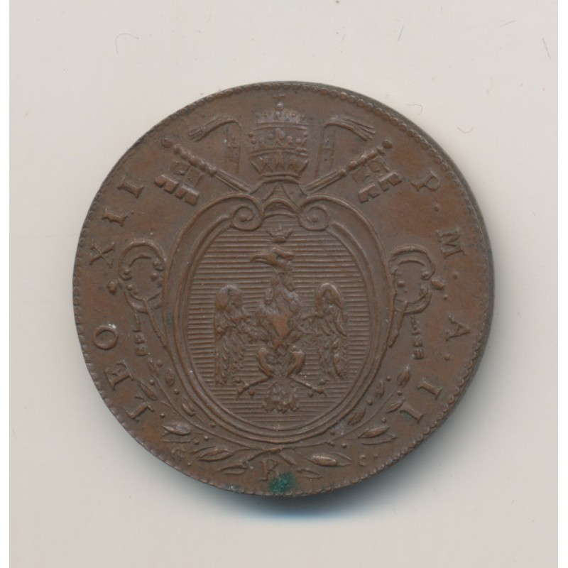 Vatican - 1/2 Baiocco 1825 - Leo XII - bronze - TTB+