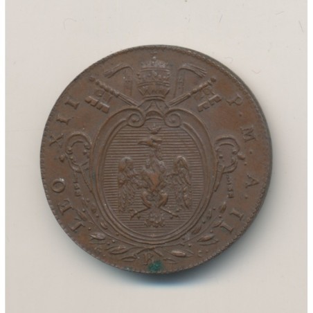 Vatican - 1/2 Baiocco 1825 - Leo XII - bronze - TTB+