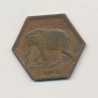 Congo Belge - 2 Francs 1943 - éléphant - Laiton - TTB 