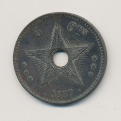 Congo Belge - 5 Centimes 1887 - bronze - TTB+ 