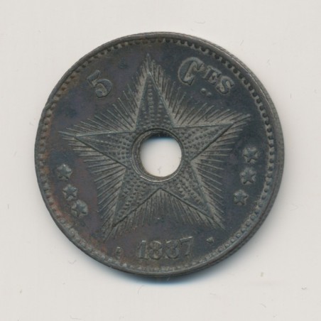 Congo Belge - 5 Centimes 1887 - bronze - TTB+ 