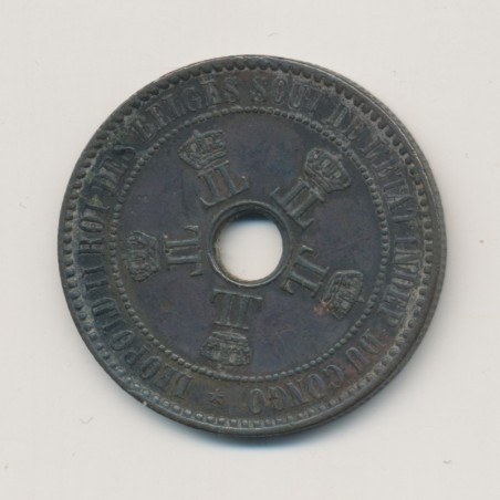 Congo Belge - 5 Centimes 1887 - bronze - TTB+ 