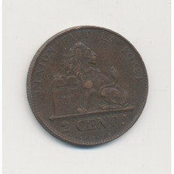 Belgique - 2 Centimes 1859 - Léopold I - cuivre - TTB