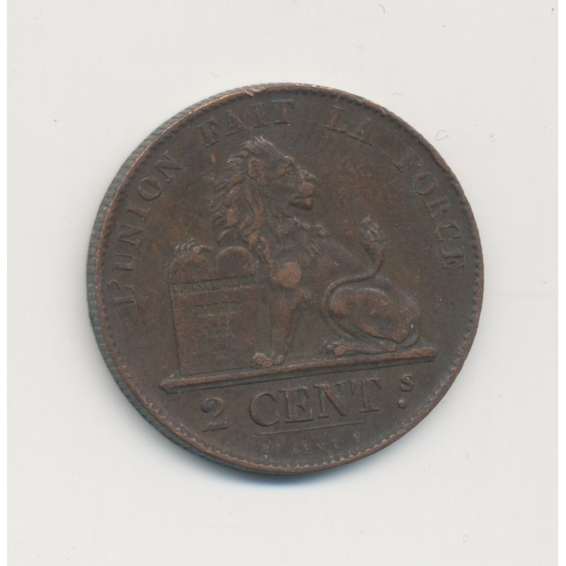 Belgique - 2 Centimes 1859 - Léopold I - cuivre - TTB