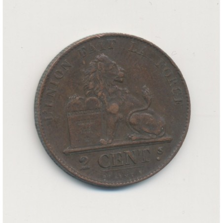 Belgique - 2 Centimes 1859 - Léopold I - cuivre - TTB
