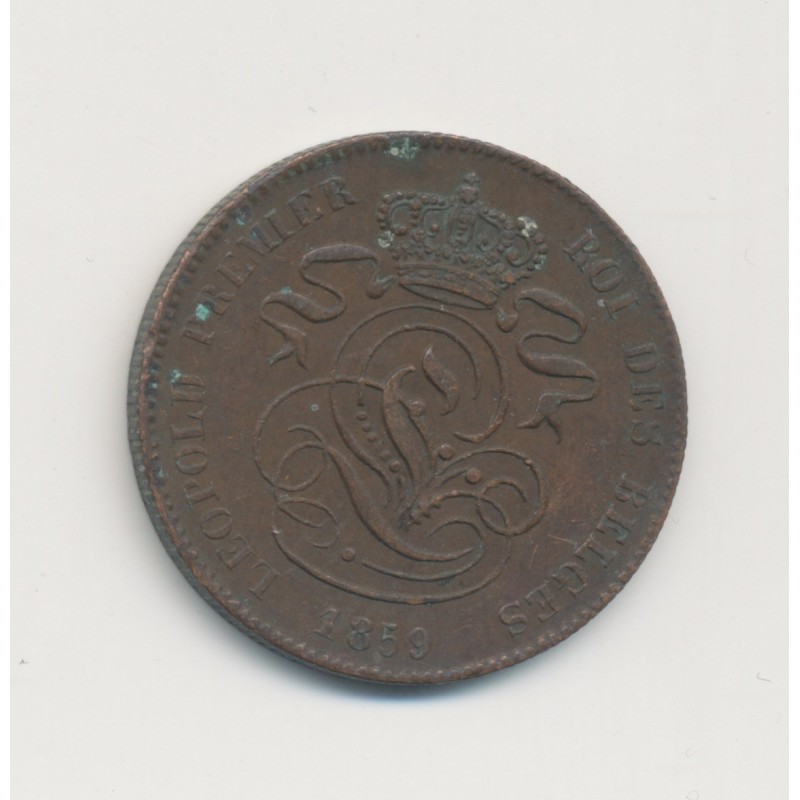 Belgique - 2 Centimes 1859 - Léopold I - cuivre - TTB
