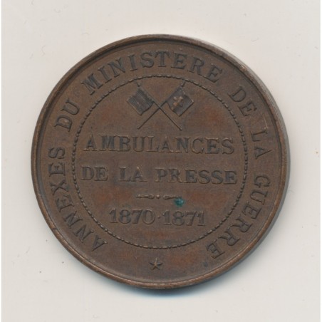 Médaille - Annexes ministère de la guerre - 1870-1871 - bronze - 37mm - TTB+