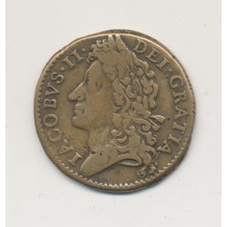 Irlande - 1 Shilling 1689 - Jacques II - bronze - TB+