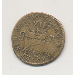 Irlande - 1 Shilling 1689 - Jacques II - bronze - TB+ 2