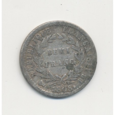Napoléon Empereur - 1/2 Franc - 1808 BB Strasbourg - TB