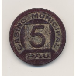 Jeton - Casino municipal Pau 5 - bois - TTB