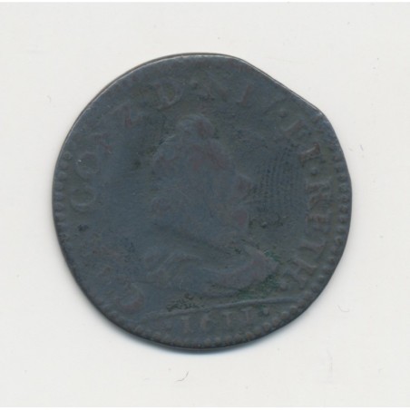 Ardennes - Liard 1611 - Charles 1er de gonzague - cuivre - TB