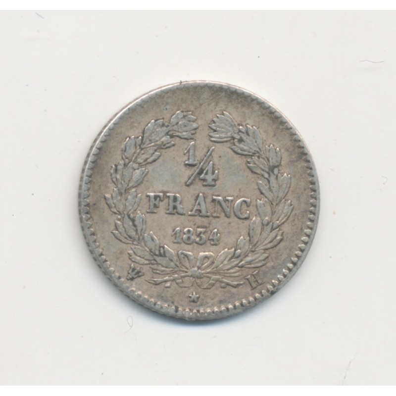 1/4 Franc - 1834 H La rochelle - Louis philippe I - TTB+