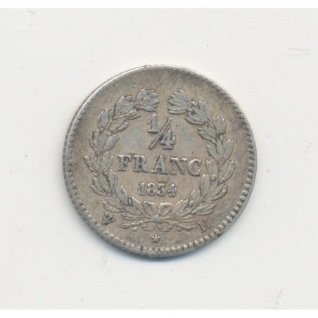 1/4 Franc - 1834 H La rochelle - Louis philippe I - TTB+