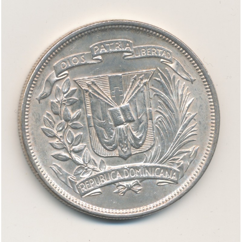 République Dominicaine - 1 Peso 1952 - argent - TTB+/SUP