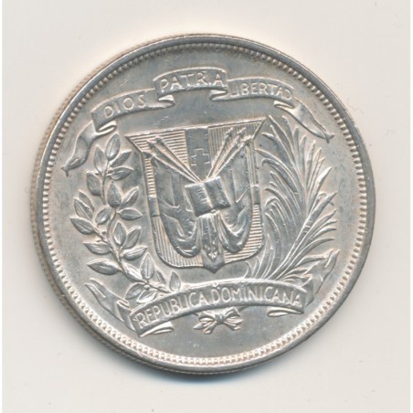 République Dominicaine - 1 Peso 1952 - argent - TTB+/SUP