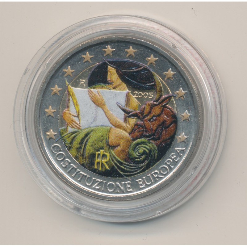2 Euro couleur - Italie 2005 - 1 an constitution européenne
