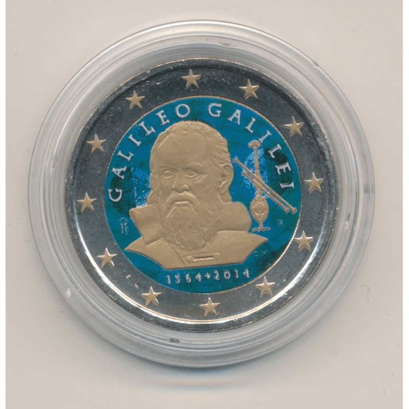 2 Euro couleur - Italie 2014 - Galilée