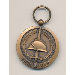 Médaille - Union nationale des combattants - 60e anniversaire - 1914-1918 - sans ruban
