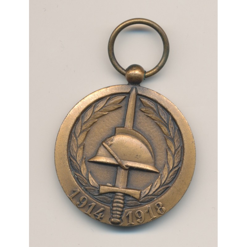 Médaille - Union nationale des combattants - 60e anniversaire - 1914-1918 - sans ruban