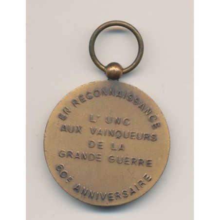 Médaille - Union nationale des combattants - 60e anniversaire - 1914-1918 - sans ruban