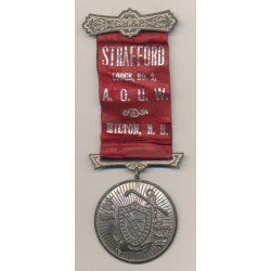 Médaille Maçonnique - Loge Strafford - ruban rouge et noir - Missouri - Etats-Unis