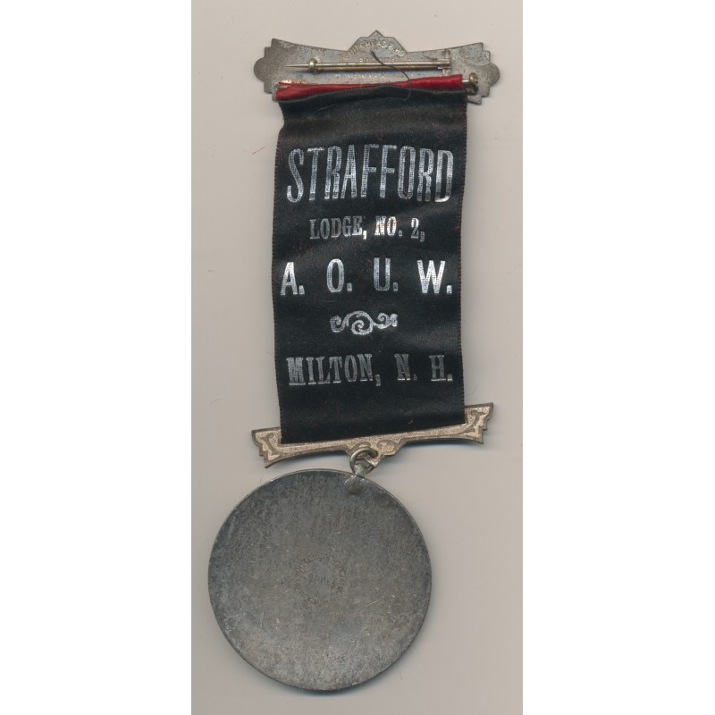 Médaille Maçonnique - Loge Strafford - ruban rouge et noir - Missouri - Etats-Unis