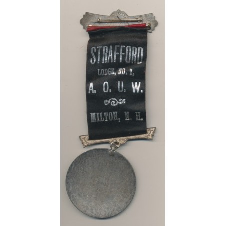 Médaille Maçonnique - Loge Strafford - ruban rouge et noir - Missouri - Etats-Unis