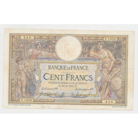 100 Francs Luc Olivier Merson - 20.06.1913 - TTB/TTB+