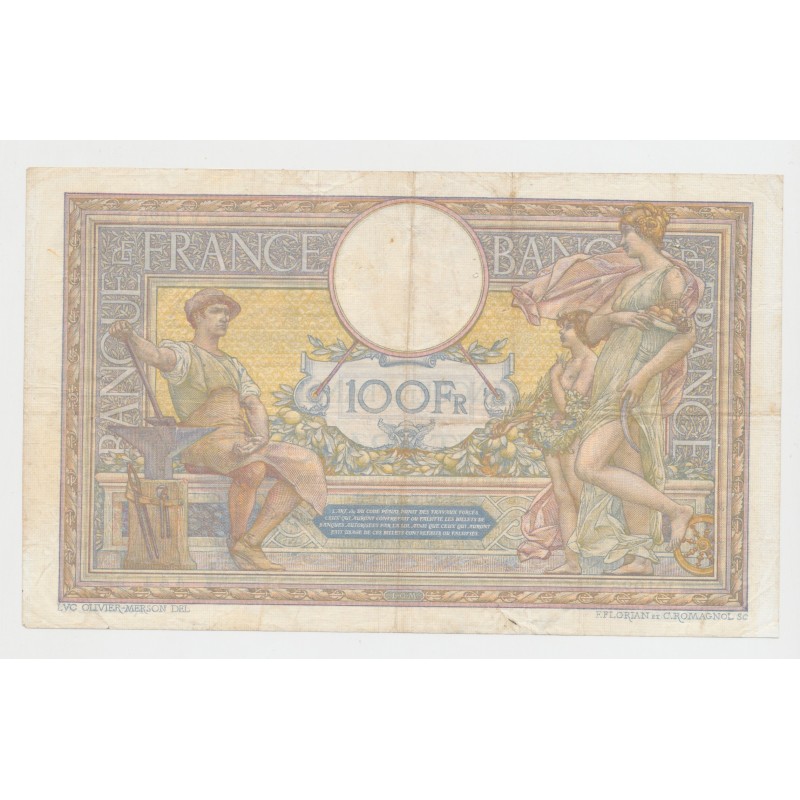 100 Francs Luc Olivier Merson - 20.06.1913 - TTB/TTB+