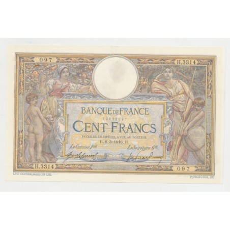 100 Francs Luc Olivier Merson - 8.03.1916 - TTB+