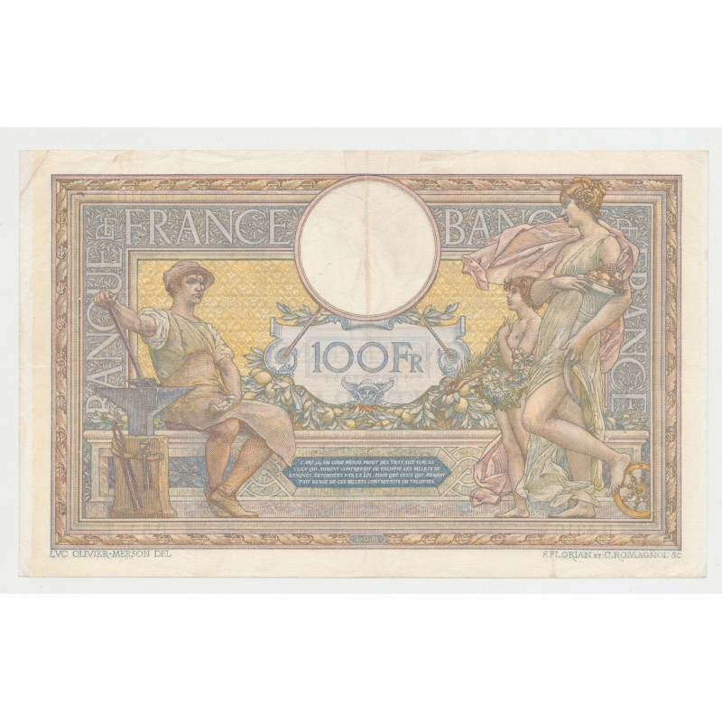 100 Francs Luc Olivier Merson - 27.10.1917 - TTB/TTB+