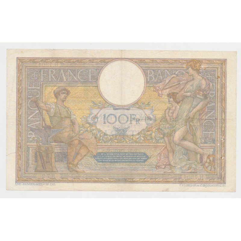 100 Francs Luc Olivier Merson - 12.02.1921 - TTB/TTB+