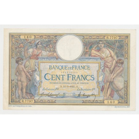 100 Francs Luc Olivier Merson - 11.07.1921 - TTB/TTB+