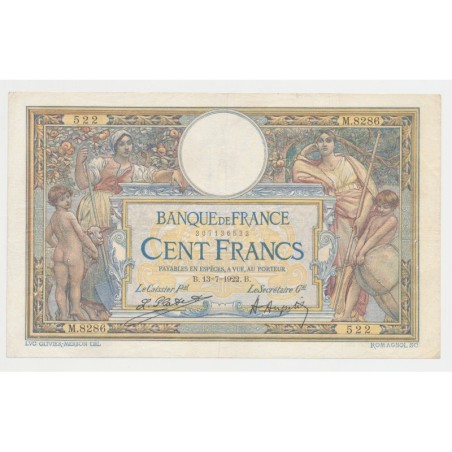 100 Francs Luc Olivier Merson - 13.07.1922 - TTB/TTB+
