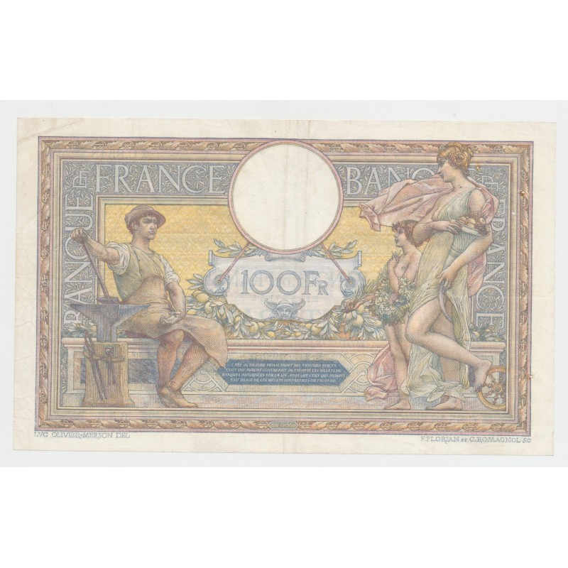 100 Francs Luc Olivier Merson - 2.10.1922 - TTB/TTB+