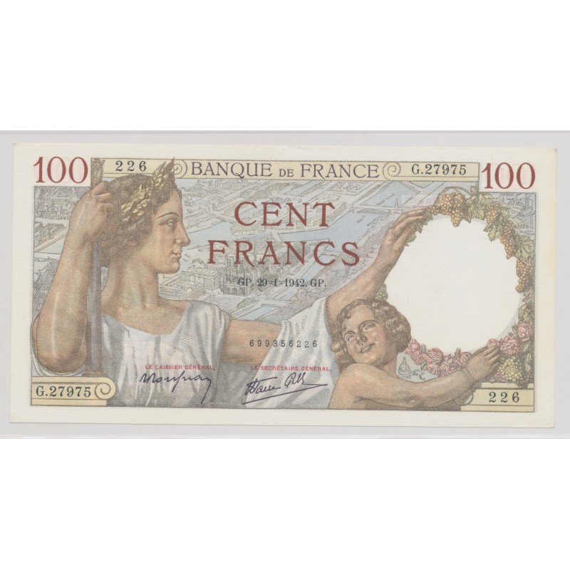 100 Francs Sully - 29.01.1942 - Neuf