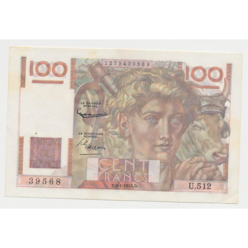 100 Francs Jeune paysan - 2.1.1953 - TTB+