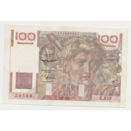 100 Francs Jeune paysan - 2.1.1953 - TTB+