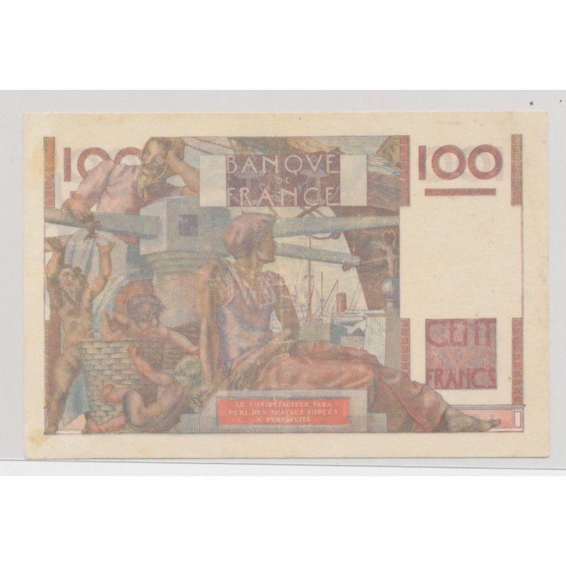 100 Francs Jeune paysan - 2.10.1952 - filigrane inversé - TTB