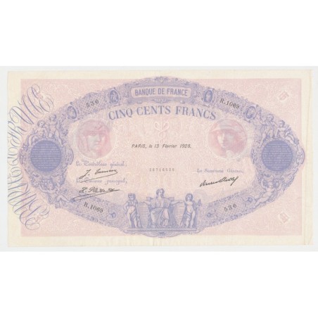 500 Francs Bleu et Rose - 13.2.1928 - R.1069 - TTB+