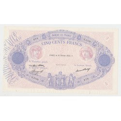 500 Francs Bleu et Rose - 16.12.1933 - Q.2109 - TTB/TTB+