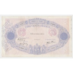 500 Francs Bleu et Rose - 5.10.1939 - S.3620 - TTB