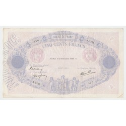 500 Francs Bleu et Rose - 9.11.1939 - A.3756 - TTB