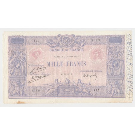 1000 Francs bleu et Rose - 2.1.1923 - B.1621 - TB/TTB