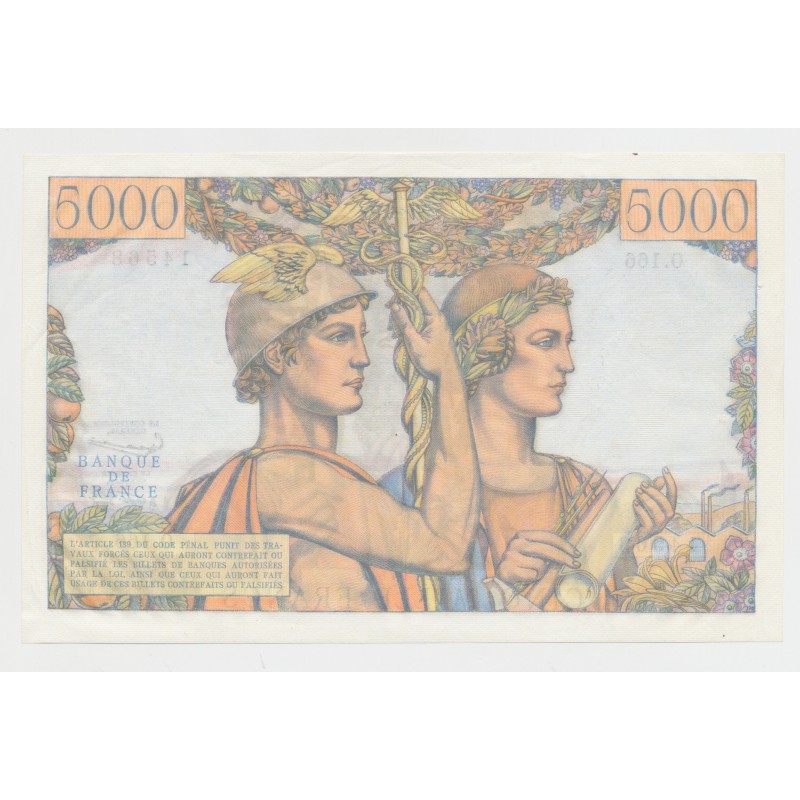 5000 Francs Terre et Mer - 6.6.1957 - O.166 - SUP+