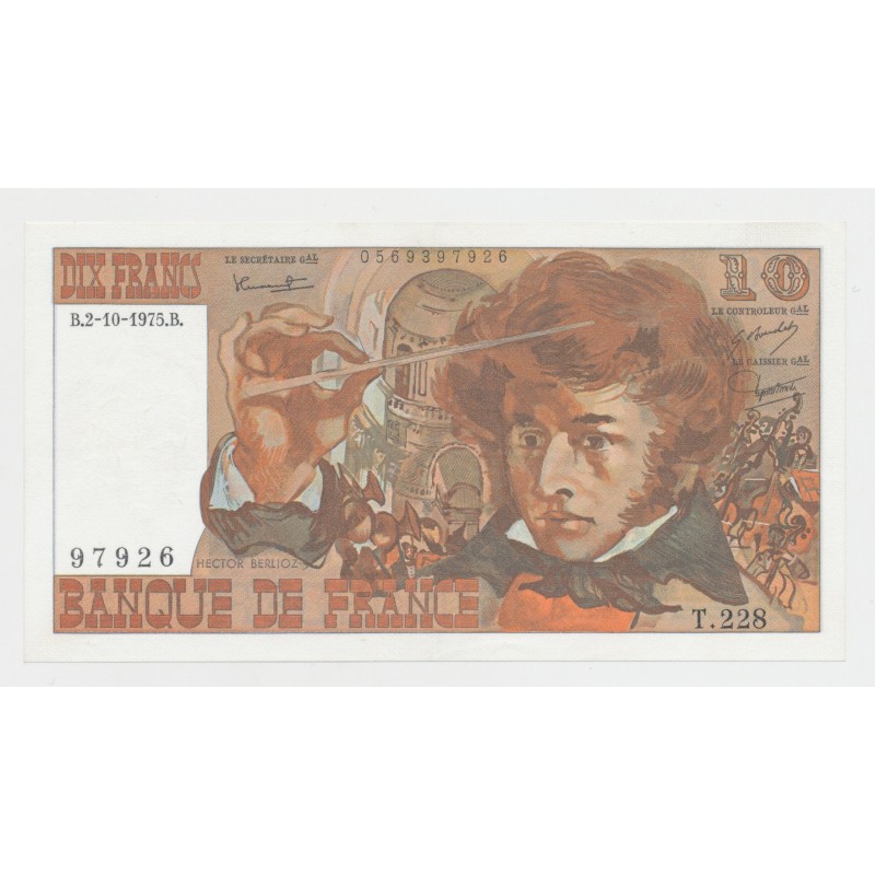 10 Francs Berlioz - 2.10.1975 - T.228 - SUP