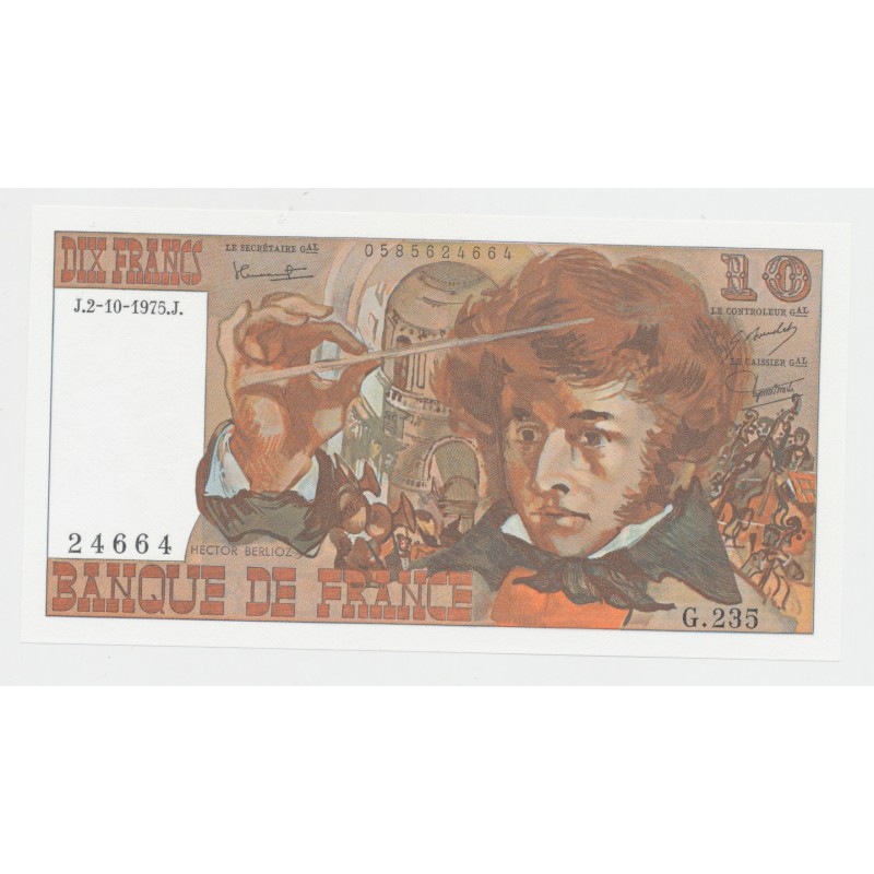 10 Francs Berlioz - 2.10.1975 - G.235 - NEUF